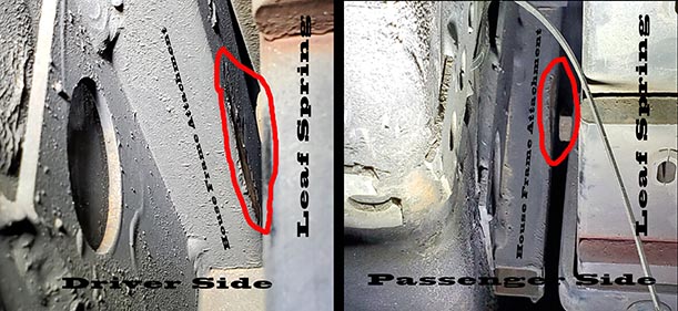 Chevy 3500 Express Leaf Spring Frame Wear