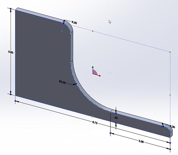 GM Chevy Express 3500 Track Panhard Bar Solidworks drawing
