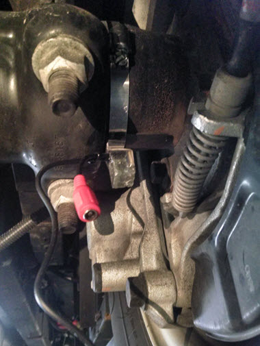 Mounting vibration sensor on rear axle of motorhome